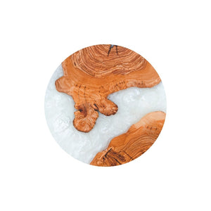Handcrafted Epoxy & Olive Wood Circular Serving Board