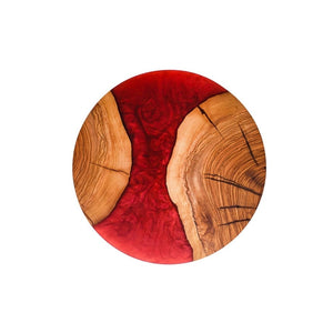 Handcrafted Epoxy & Olive Wood Circular Serving Board