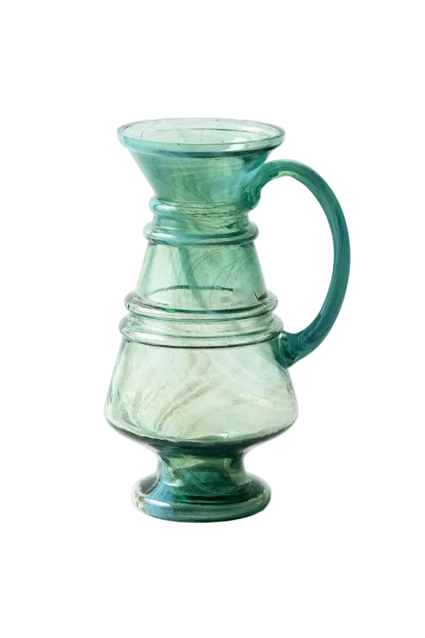 Aqua Hand-Blown North African Vase