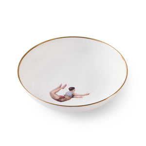 Set of 4 Trapeze Boy 22k Gold Accented Bowls