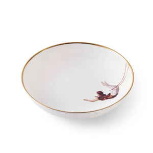 Set of 4 Trapeze Girl 22k Gold Accented Bowls