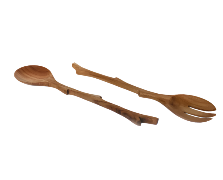 Set of 2 Teak Wood Salad Servers