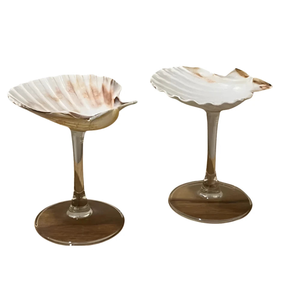 Set of 2 Seashell Martini Glasses