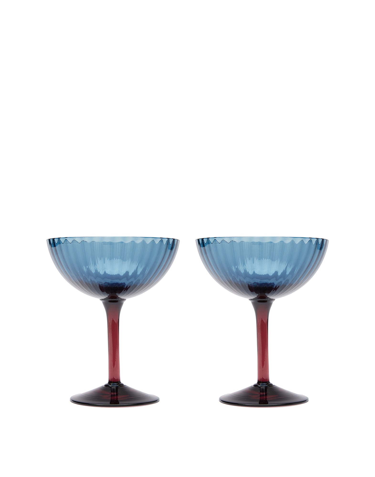 Set of 2 Murano Glass Salviati Coupe