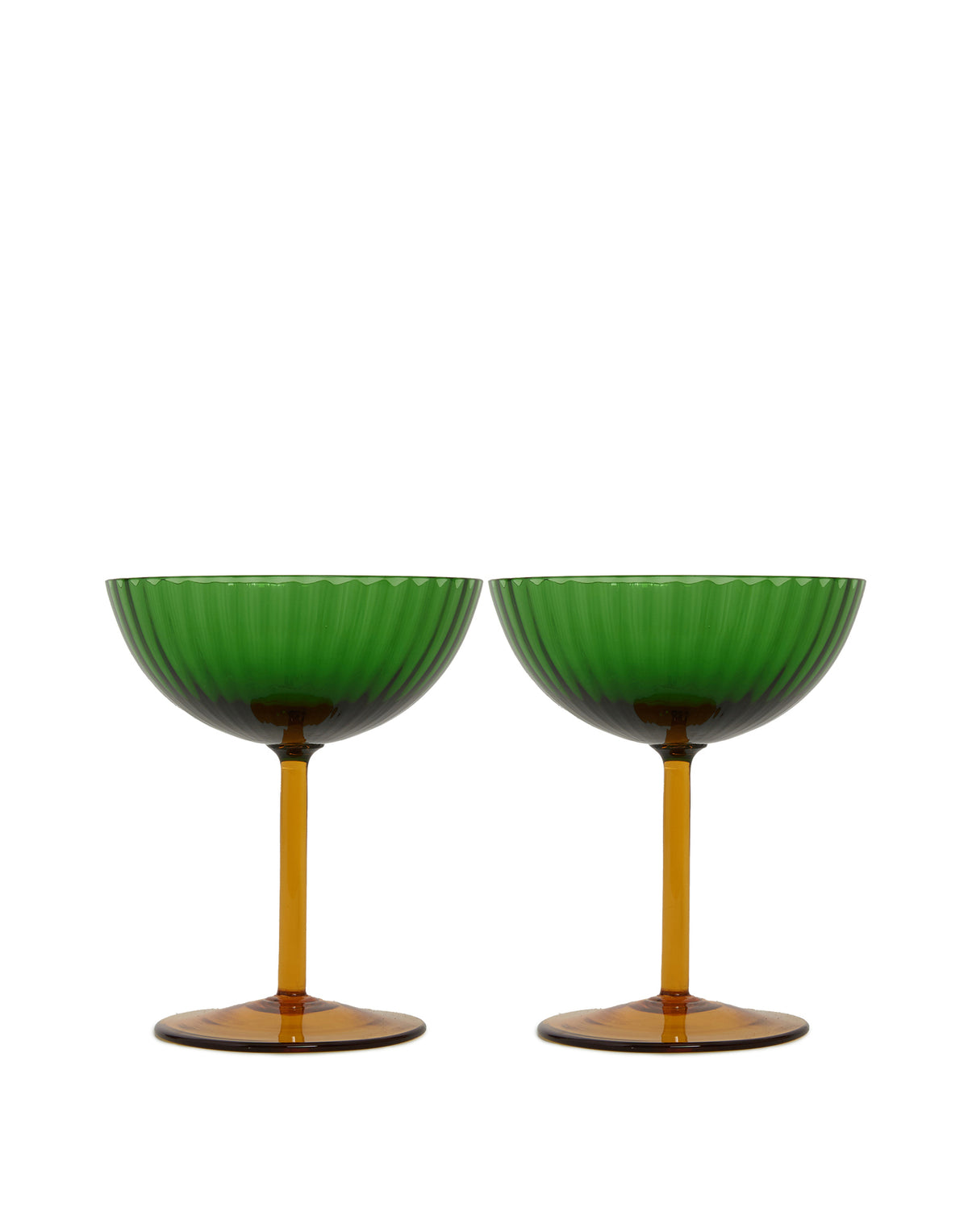 Set of 2 Murano Glass Salviati Coupe - Maison Bizarre