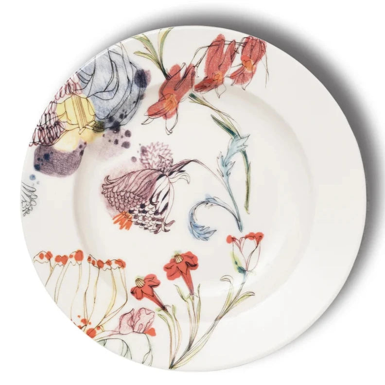 Set of 4 Grandma's Garden Plates