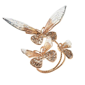 Set of 4 Champagne & Gold Flutter Napkin Rings