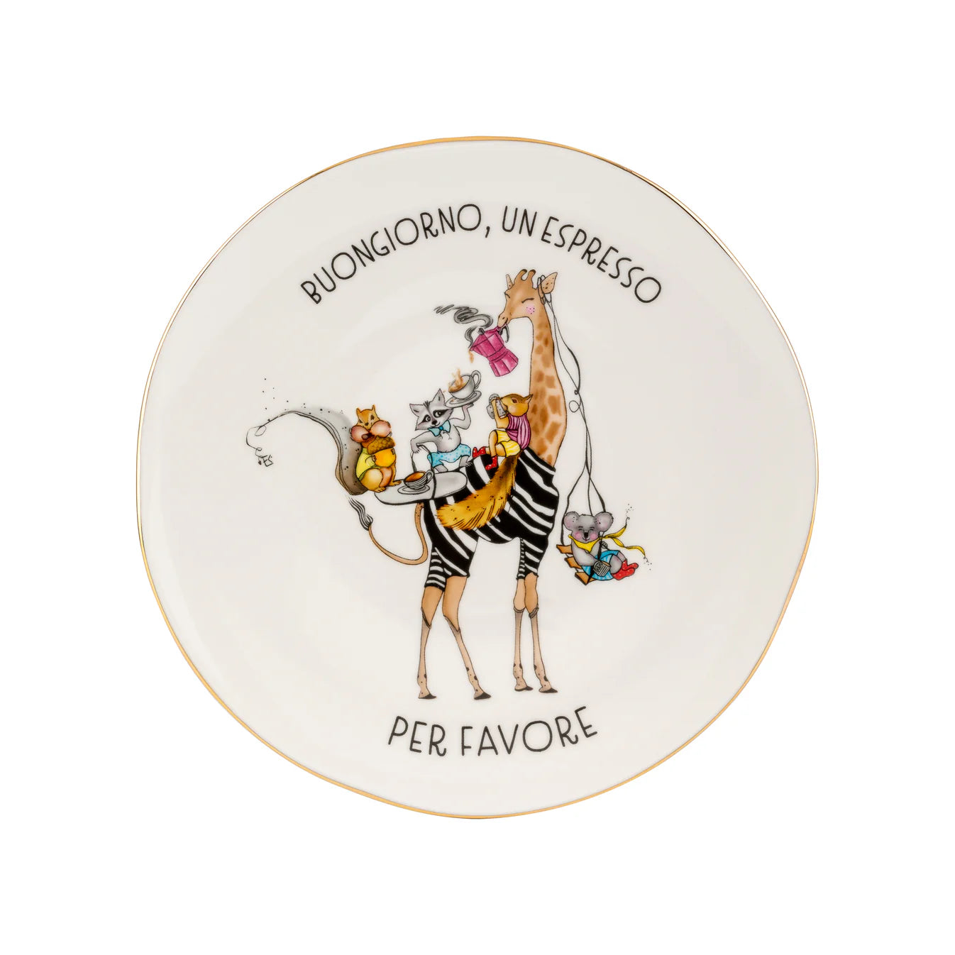 Buongiorno Un Espresso Per Favore 22k Gold Polished Plate