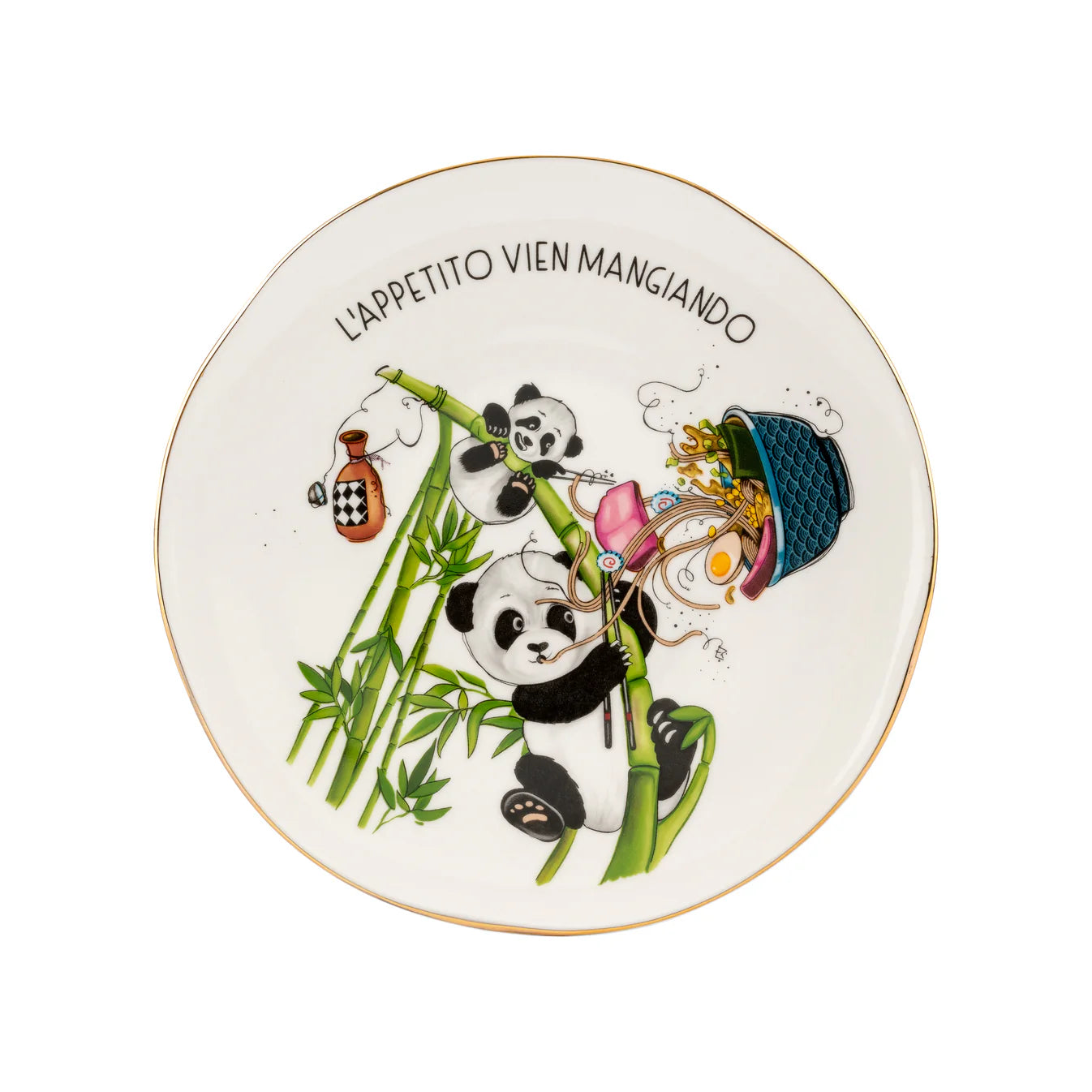 L’appetivo Vien Mangiando 22k Gold Polished Plate