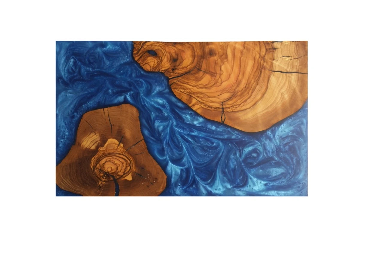 Handcrafted Epoxy & Olive Wood Red Serving Board