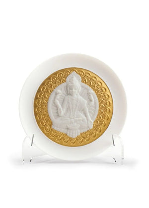 Lladro x Maison Bizarre: Goddess of Wealth - Lakshmi Decorative Plate. Golden Lustre
