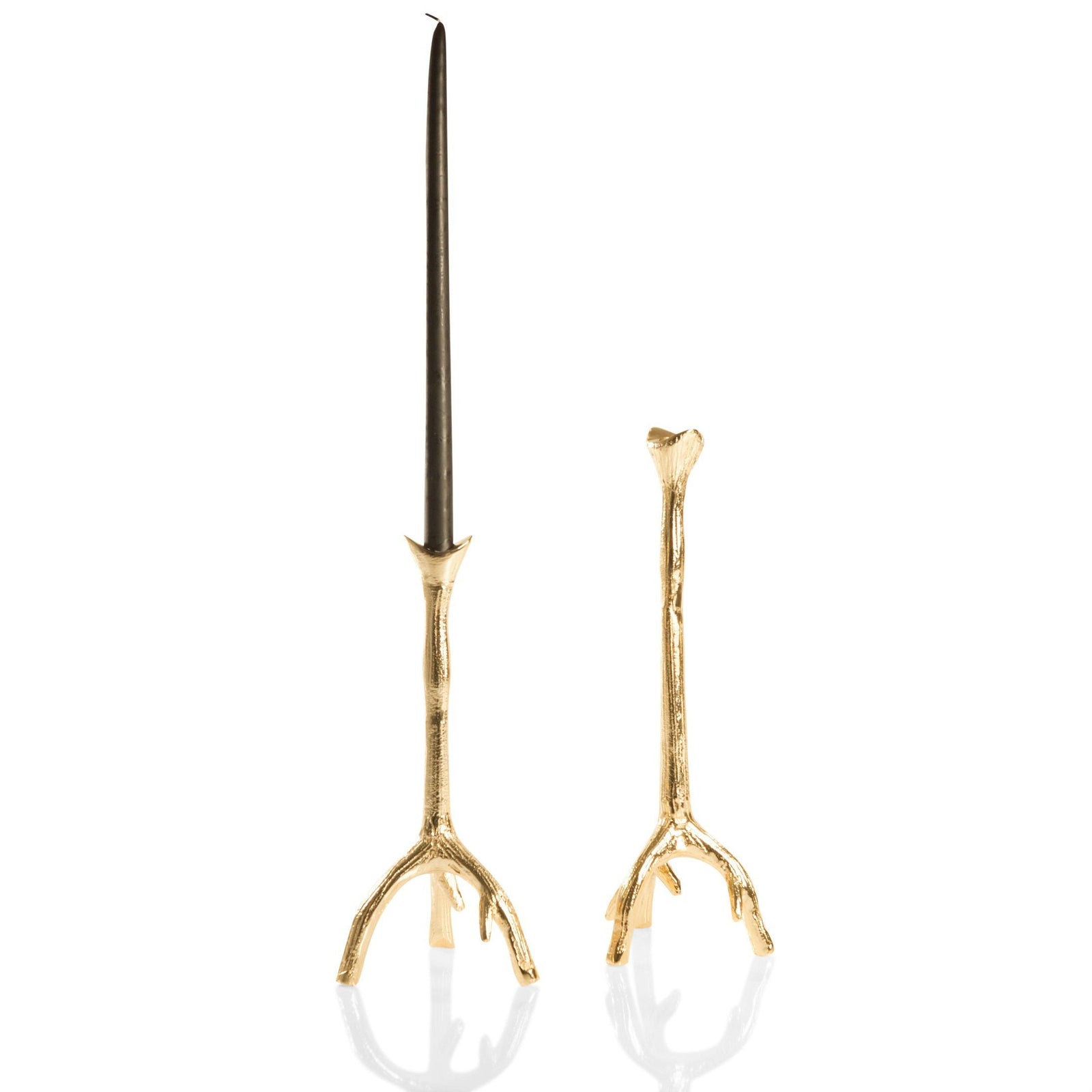 Gold Finish Manzanita Candle Holder